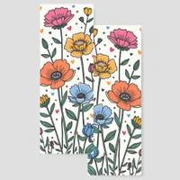 Charming Flowers Doodle Art Two-sided Bookmarks