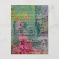 Random Collage of  Vintage Faces Postcard