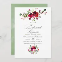 Fall Bridesmaids Luncheon Floral Invitation