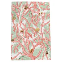 Ocean Coral Branches Seashells Pattern Medium Gift Bag