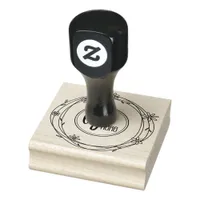 Your Logo Here Cute Hand Drawn Sketch Wreath Rubber Stamp