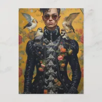 The Fashionable Man With Birds Postcard