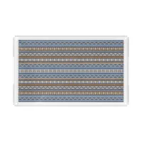 Southwest Style Blue and Brown Geometric Pattern Acrylic Tray