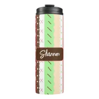 Boho Brown, Burgundy, Green and Mauve Whimsical   Thermal Tumbler