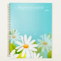 Elegant Personalized Yellow & White Flowers Custom Planner