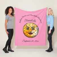 Over the Moon Baby Shower Celebration Fleece Blanket