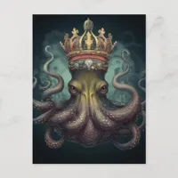 Octopus King Fantasy Postcard