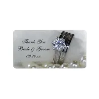 Diamond Rings Pearls Wedding Thank You Favor Tag