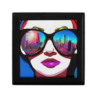 City Reflection in Sunglasses Woman Gift Box