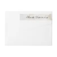 White Carnation Floral Wedding Save the Date Wrap Around Label