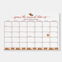 Pizza Baby Shower Due Date Calendar Game – Fun Gue Foam Board