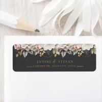 Floral Drama Wedding Charcoal ID1022 Label