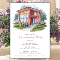 Modern Watercolor House Housewarming Party Invitation