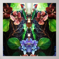 Exotic Tropical Blue Orchid  Design Poster