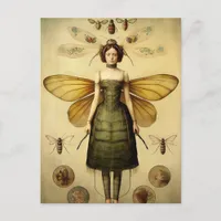 The Retro Insect Lady Creepy  Postcard