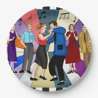 1950's Couple Dancing Retro Themed Birthday   Paper Plates