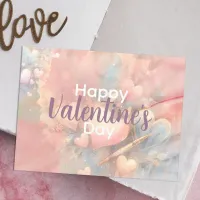 Romantic Whimsical Pastel Hearts Valentine's Day Postcard