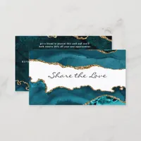 Teal - Turquoise and Gold Agate Referral Card