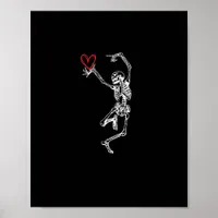 Skeleton Hand Heart Valentines Day Poster