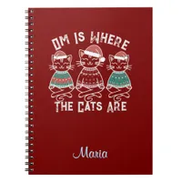 Om Is Where the Cats Are Festive Holiday Notebook