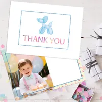 Balloon Dog Thank You Photo Card for Kids