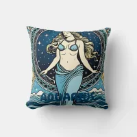 Aquarius Astrology Sign Throw Pillow