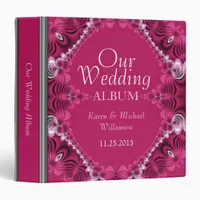 Exotic Pink Fractal LaceWedding Album Binder