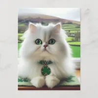 Sweet St. Patricks Day Cat Postcard