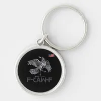 F-Caw-F Cow Funny Bird USA Vintage Flag Funny Humo Keychain