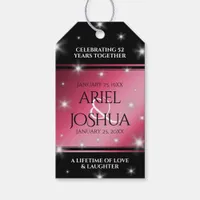 Elegant 52nd Star Ruby Wedding Anniversary Gift Tags