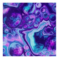 Purple, Blue, Pink Bokeh Marble Fluid Art 