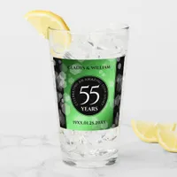 Elegant 55th Emerald Wedding Anniversary Glass