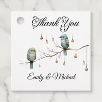 Rustic Woodland Love Birds Celebration Favor Tags