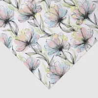 Abstract Alcohol Wash Pen and Ink Medium Flowers Tissue Paper