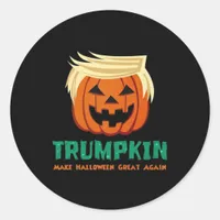 Trumpkin Make Halloween Great Again Quote Classic Round Sticker
