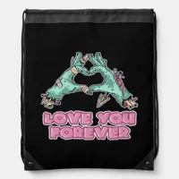 Zombie Classic - Skeleton Heart And Hands Drawstring Bag
