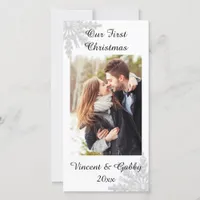 Snowflake First Christmas Together Photo Card