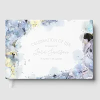 Blue Hydrangeas Celebration of Life Memorial Foil Guest Book