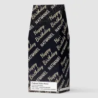 Black Faux Gold Happy Birthday Personalized Roasted Coffee