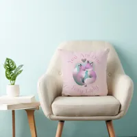 Foxes Kissing | Foxy Lady Pink Throw Pillow