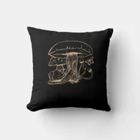 Cottagecore Aesthetic Goblincore Mushroom Snail Throw Pillow