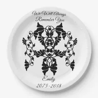 Black and White Embellishing Flowers for Funeral Paper Plates