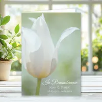 White Tulip Spring Funeral Service Folded Program