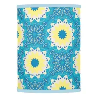 Trendy Blue & Yellow Ornamental Geometric Pattern Lamp Shade