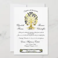 Golden Tree of Life Timeless Sophisticated Elegant Invitation