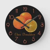 Oranges Still Life Oil on Canvas Painting custom Round Clock