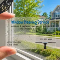 Wet Water Drops Squeegee Window Washing  Clear Business Cards