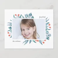 Budget Botanical Frame Photo Holiday Card