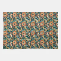 Retro Floral Pattern Kitchen Towel