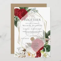 Wedding Invitation | Scarlet and Ivory Floral
